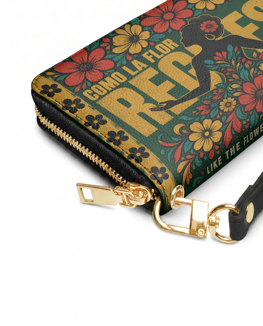 "Como la flor, regreso cada primavera" ver.1 Long Wallet - side view | Paleta Bags