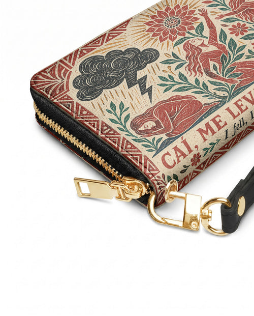 "Caí, me levanté, florecí" ver.2 Long Wallet - side view | Paleta Bags