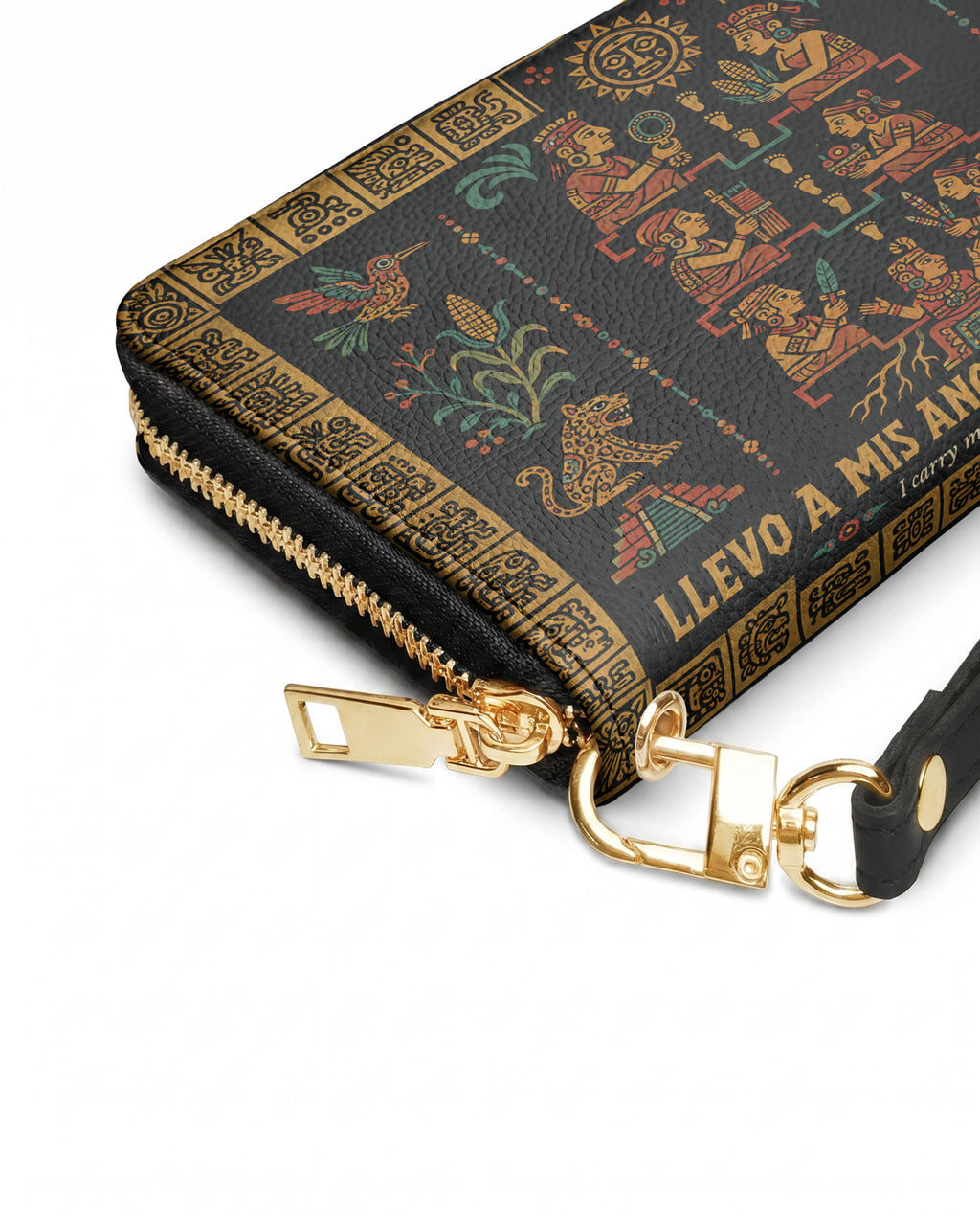 "Llevo a mis ancestros en la sangre" ver.2 Long Wallet - side view | Paleta Bags