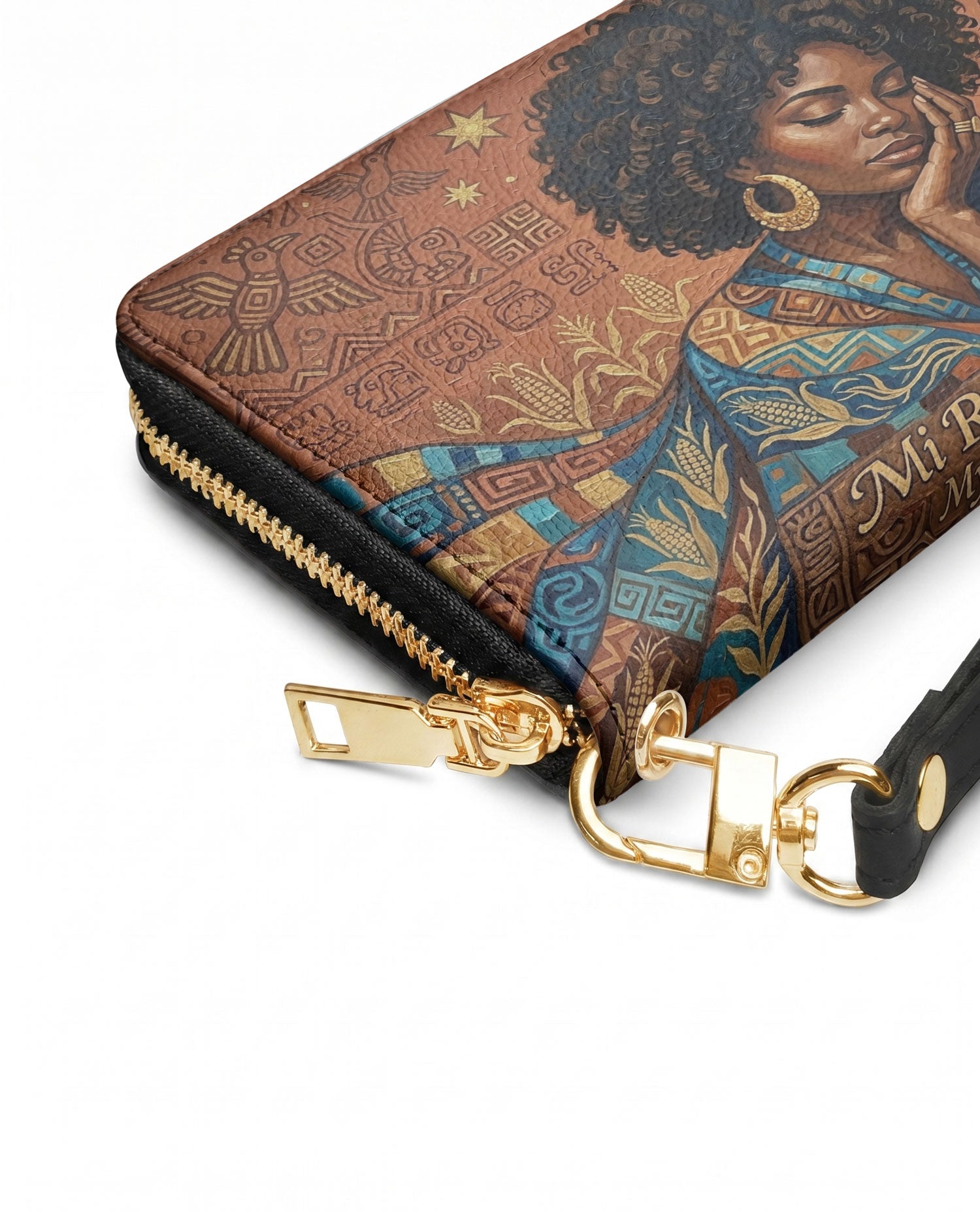 "Mi Raíz es Oro" ver.4 Long Wallet - side view | Paleta Bags