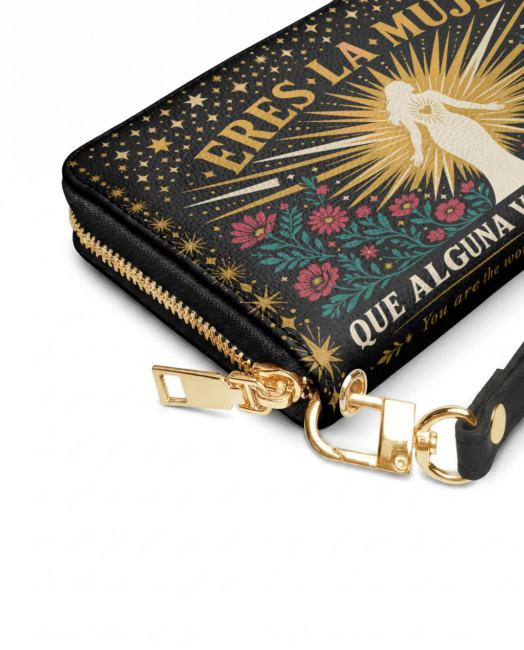 "Eres la mujer que alguna vez soñaste ser" ver.9 Long Wallet - side view | Paleta Bags