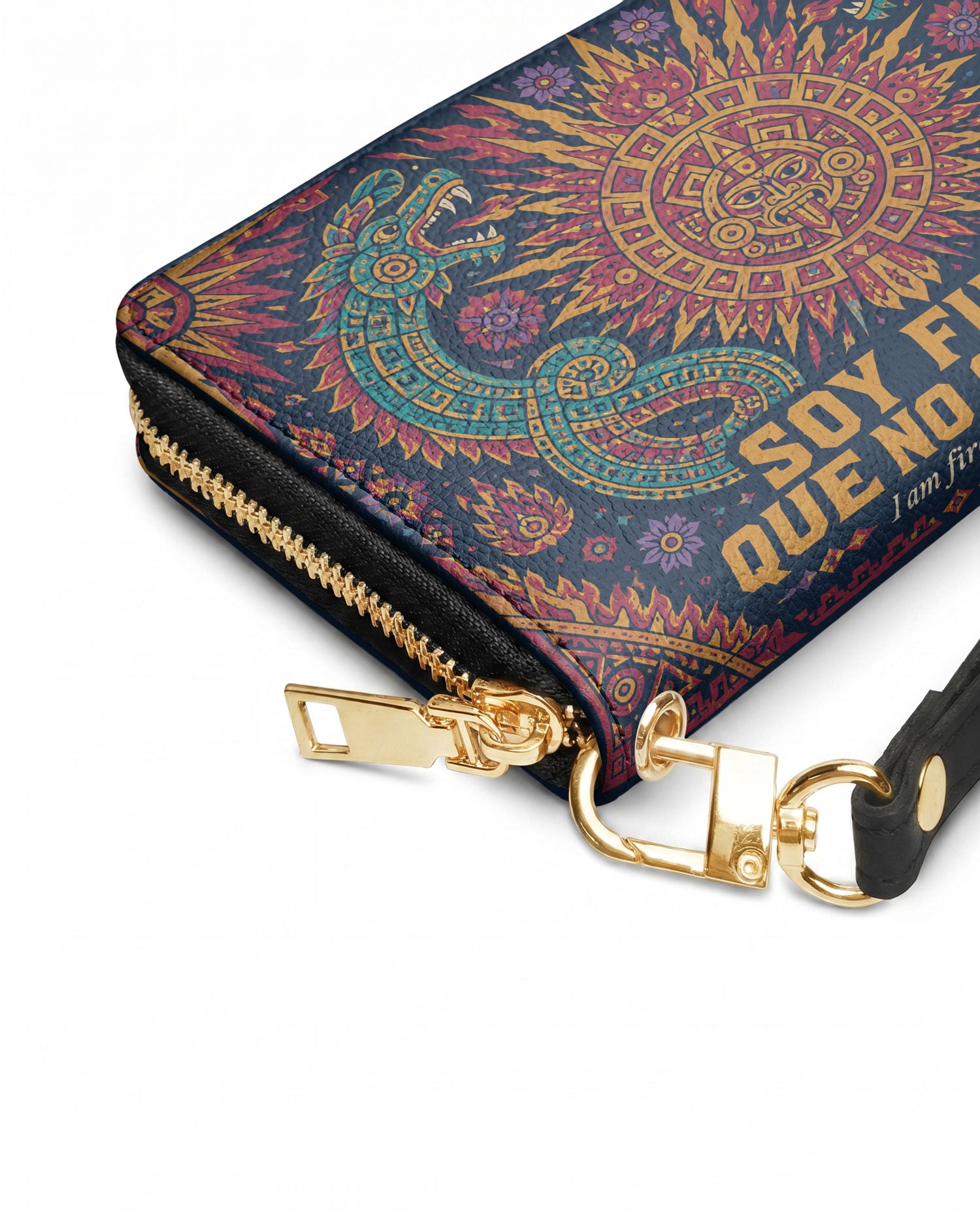 "Soy fuego que no se apaga" ver.3 Long Wallet - side view | Paleta Bags