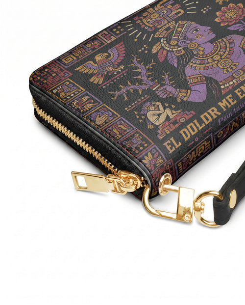 "El dolor me enseñó a ser fuerte" ver.4 Long Wallet - side view | Paleta Bags