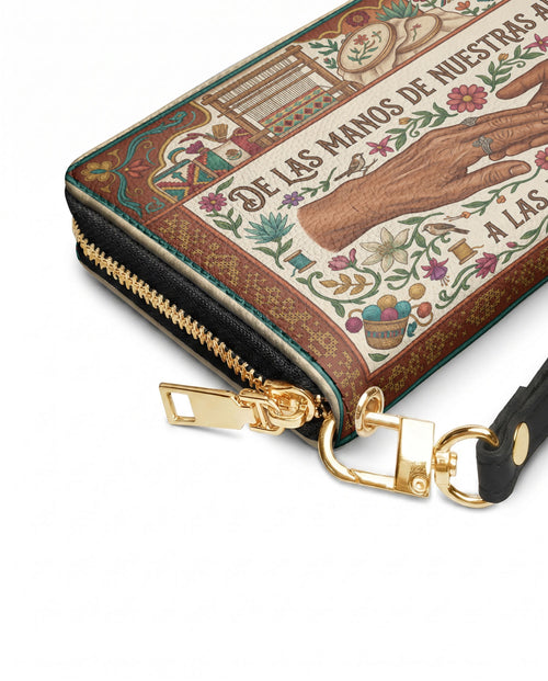 "De las manos de nuestras abuelas a las nuestras" ver.4 Long Wallet - side view | Paleta Bags