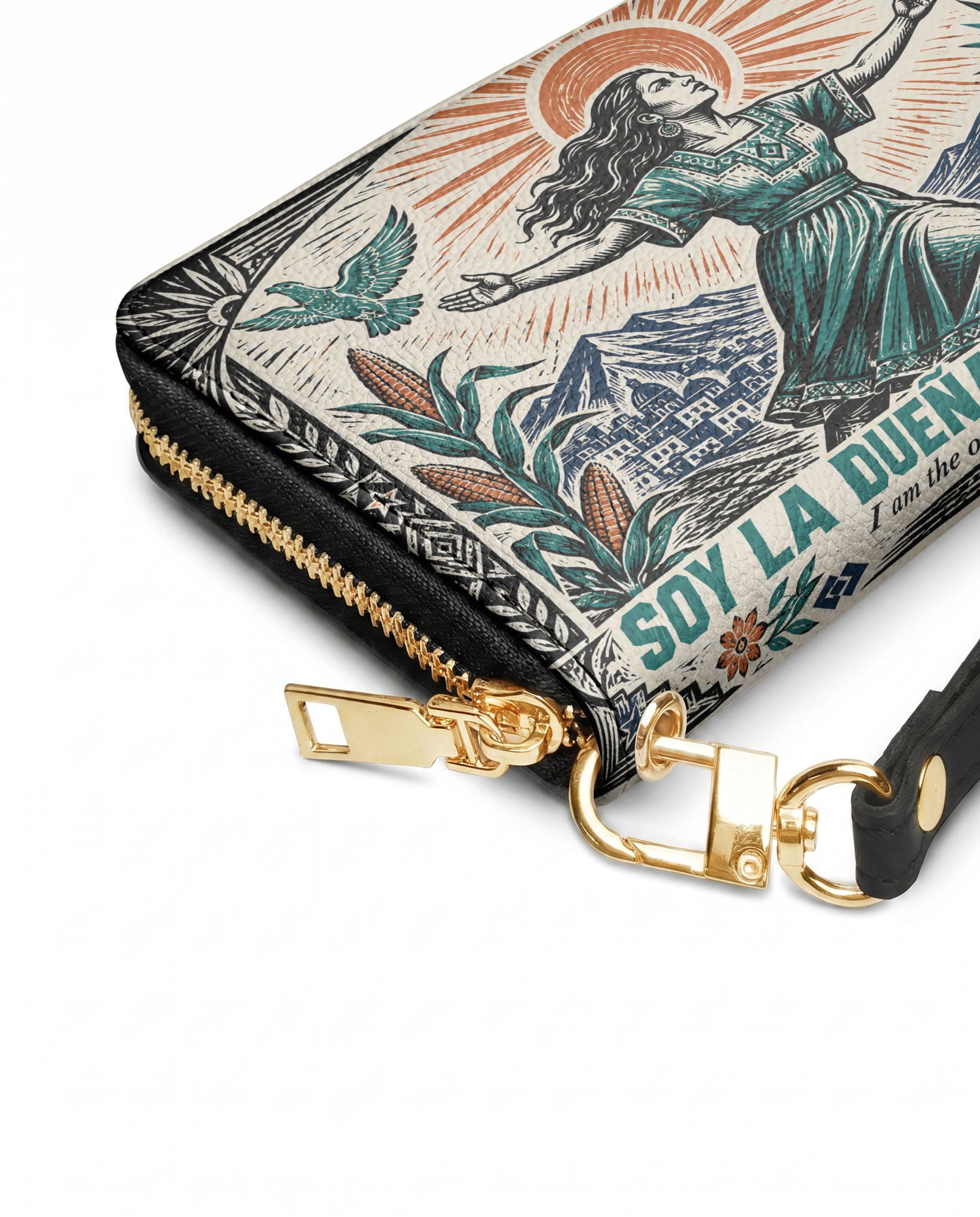 "Soy la dueña de mi destino" ver.2 Long Wallet - side view | Paleta Bags