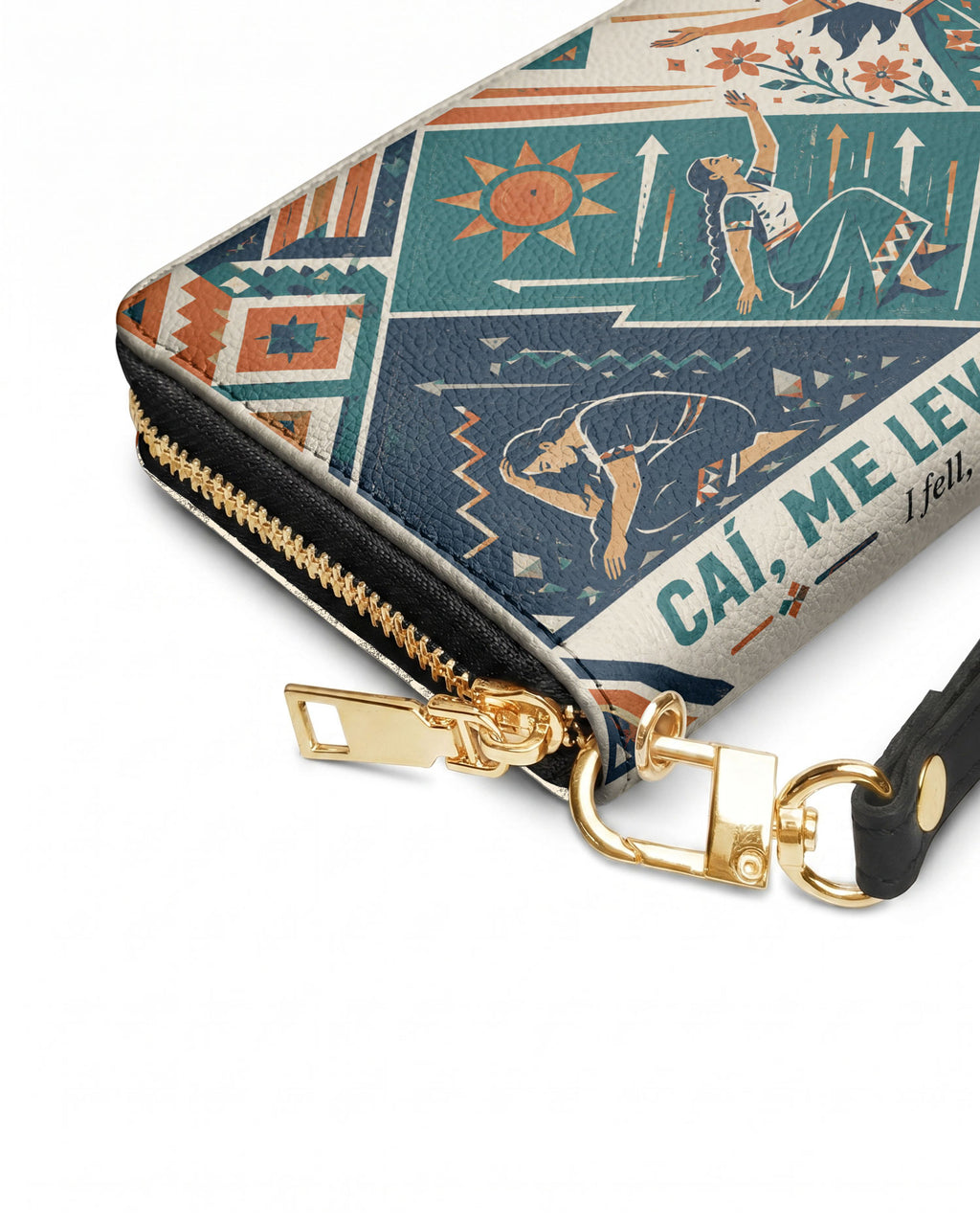 "Caí, me levanté, florecí" ver.3 Long Wallet - side view | Paleta Bags