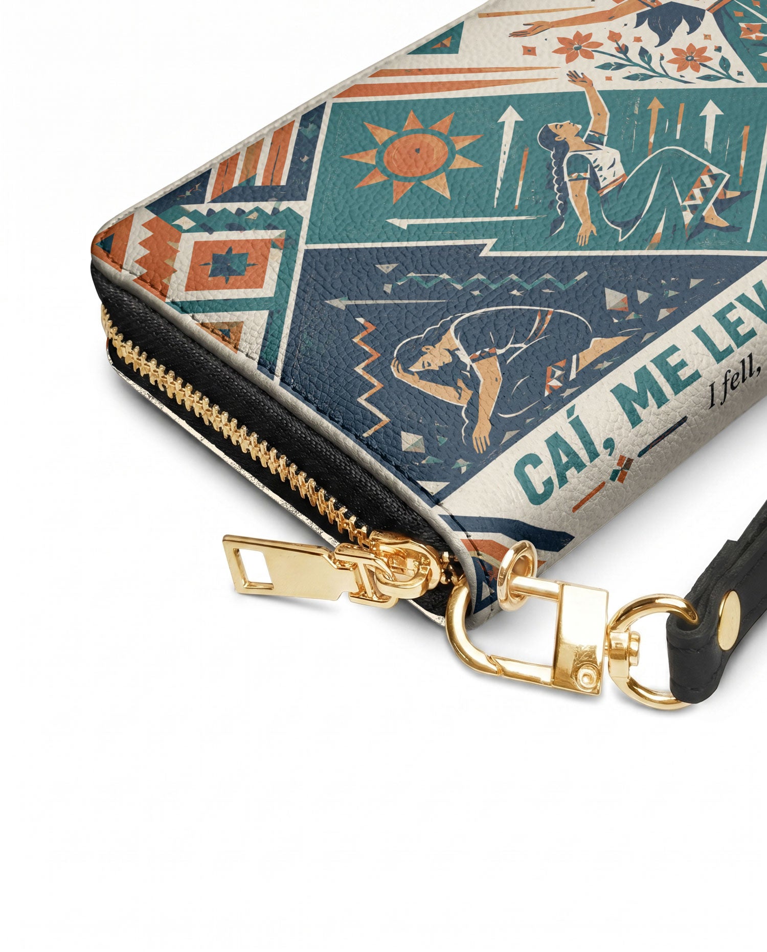 "Caí, me levanté, florecí" ver.3 Long Wallet - side view | Paleta Bags