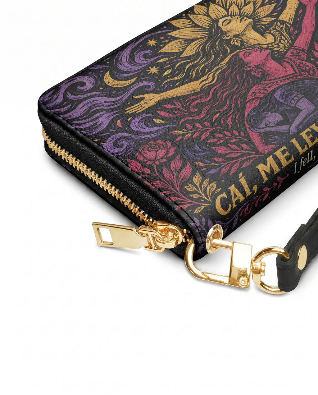 "Caí, me levanté, florecí" ver.4 Long Wallet - side view | Paleta Bags