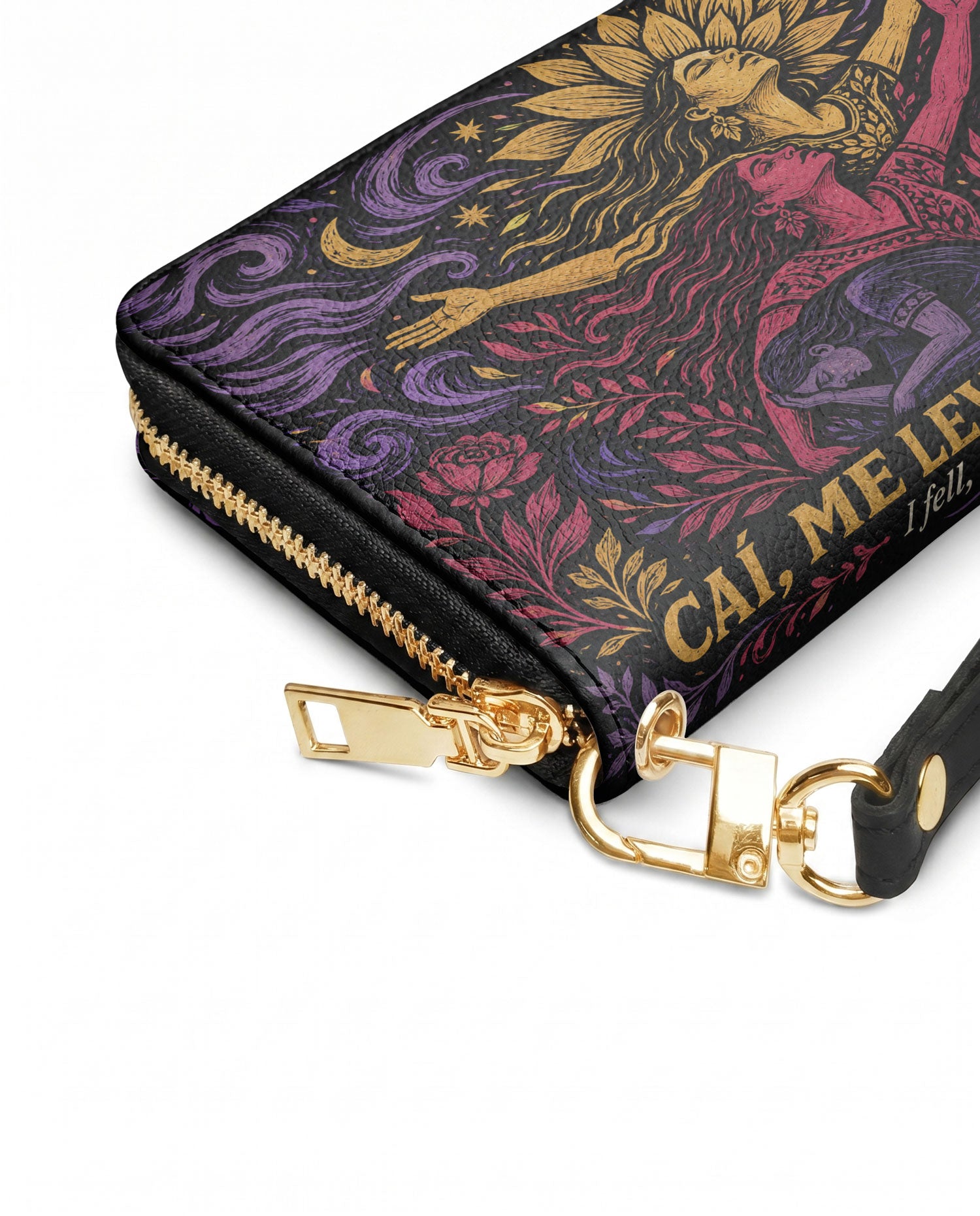 "Caí, me levanté, florecí" ver.4 Long Wallet - side view | Paleta Bags