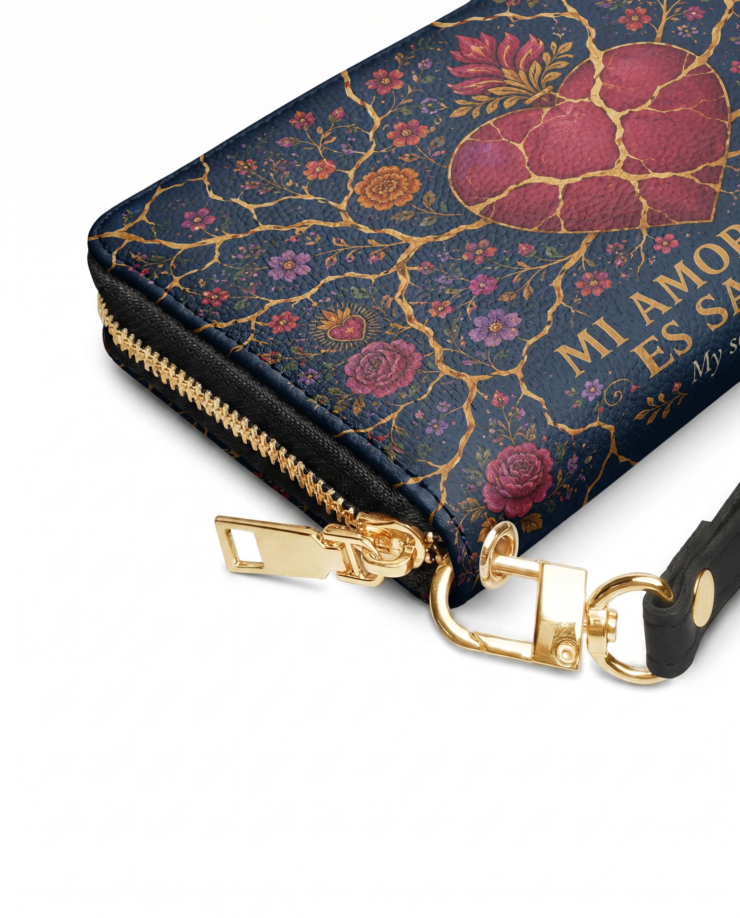 "Mi amor propio es sagrado" ver.3 Long Wallet - side view | Paleta Bags