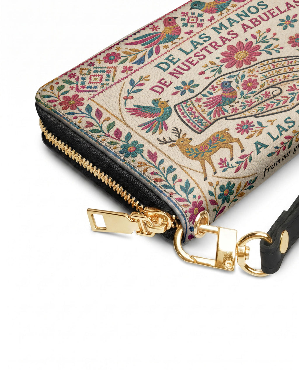 "De las manos de nuestras abuelas a las nuestras" ver.1 Long Wallet - side view | Paleta Bags