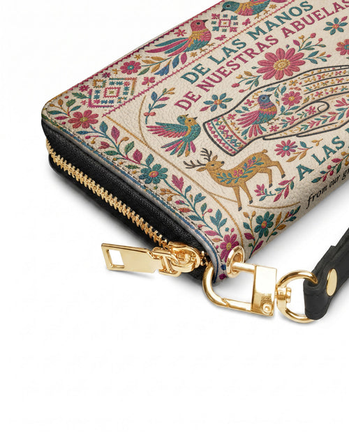 "De las manos de nuestras abuelas a las nuestras" ver.1 Long Wallet - side view | Paleta Bags