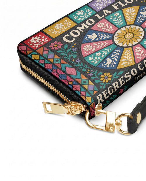 "Como la flor, regreso cada primavera" ver.2 Long Wallet - side view | Paleta Bags