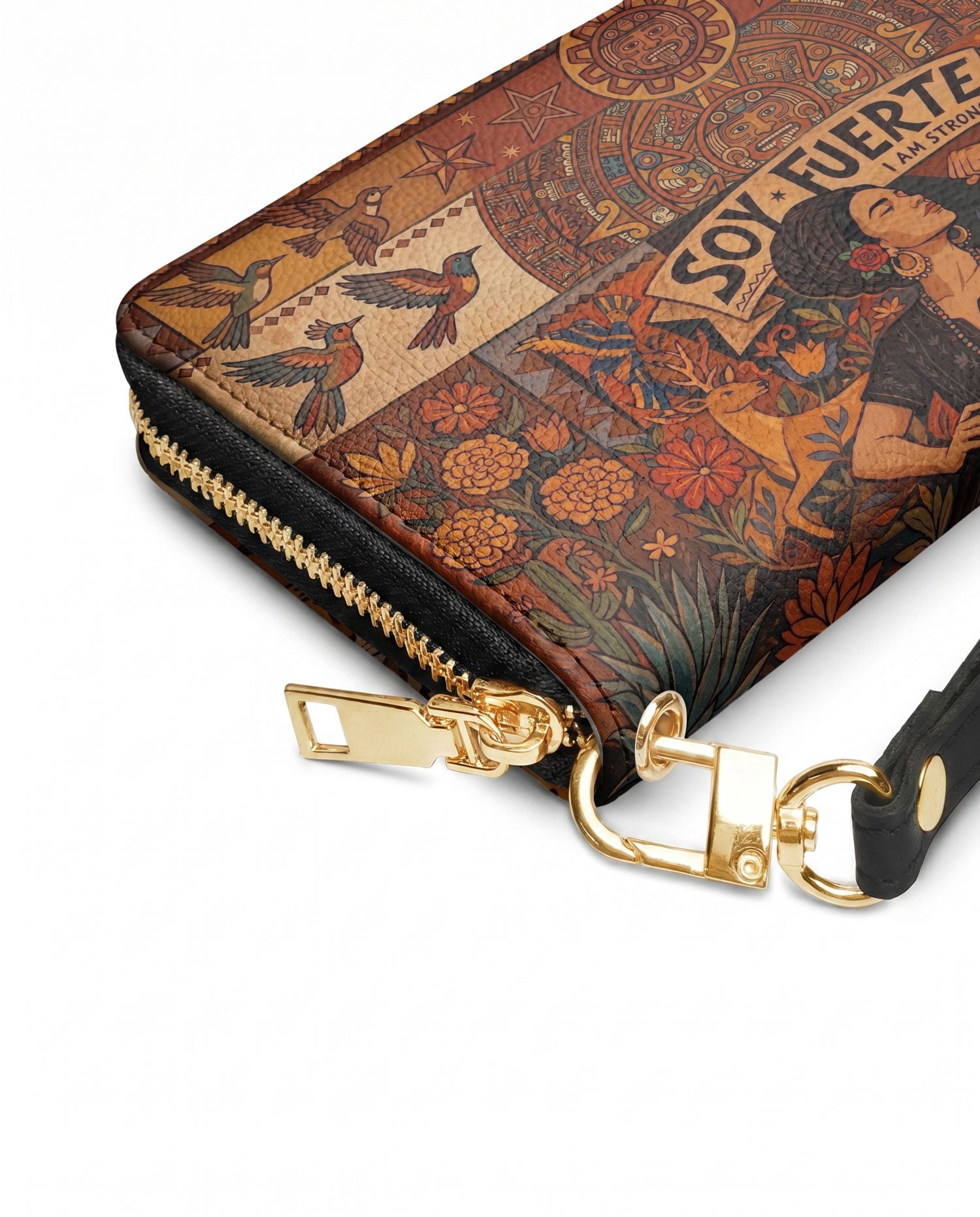"Soy Fuerte" ver.1 Long Wallet - side view | Paleta Bags
