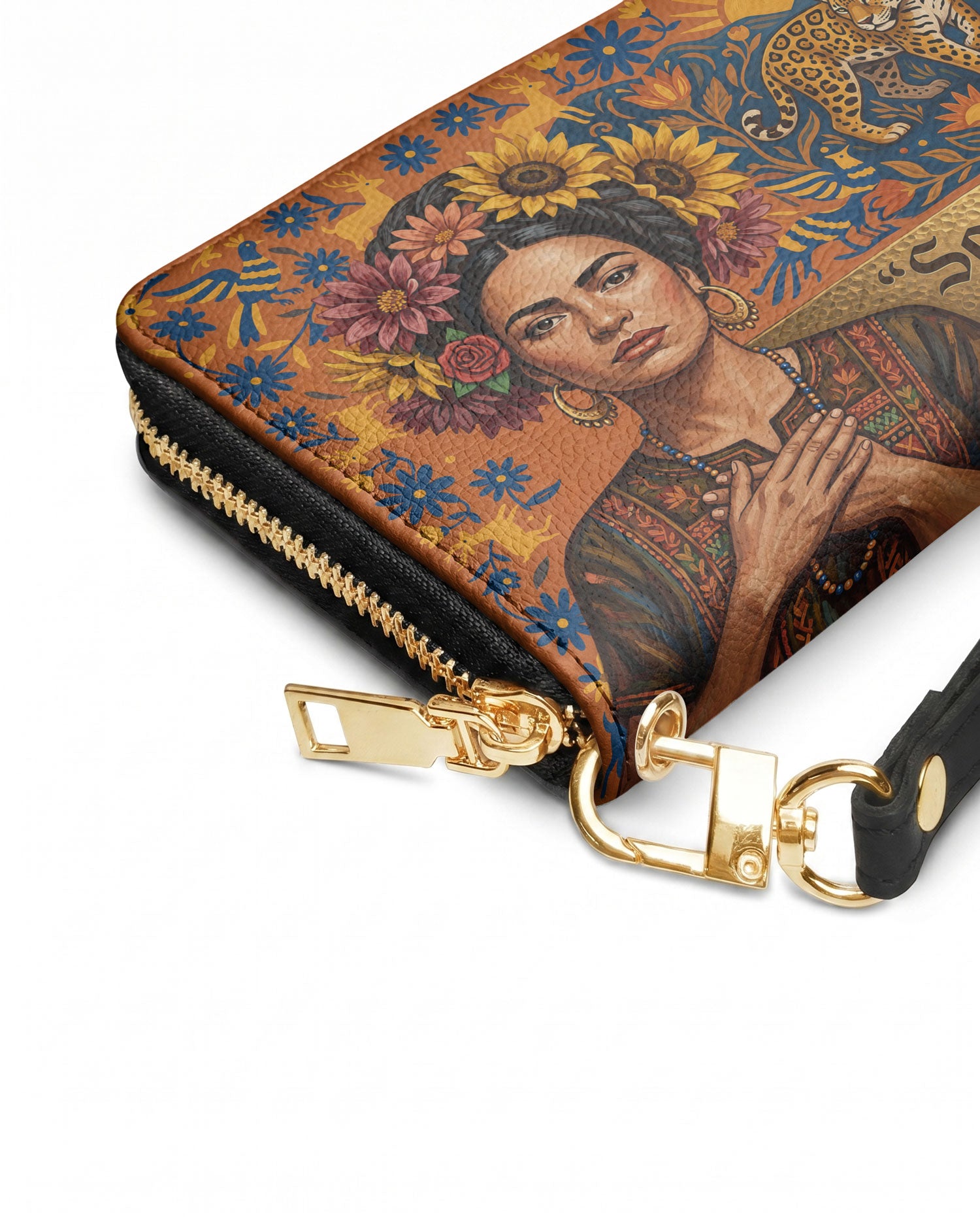 "Soy Fuerte" ver.2 Long Wallet - side view | Paleta Bags
