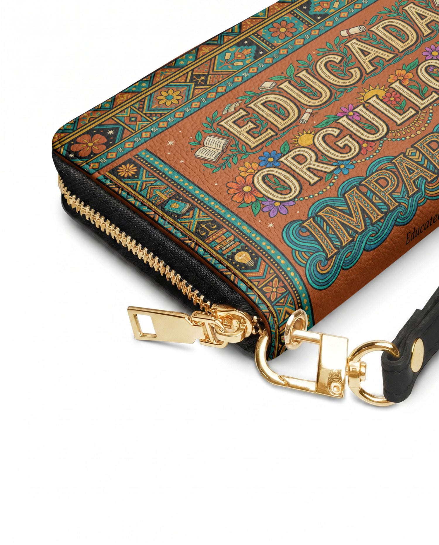 "Educada. Orgullosa. Imparable" ver.1 Long Wallet - side view | Paleta Bags