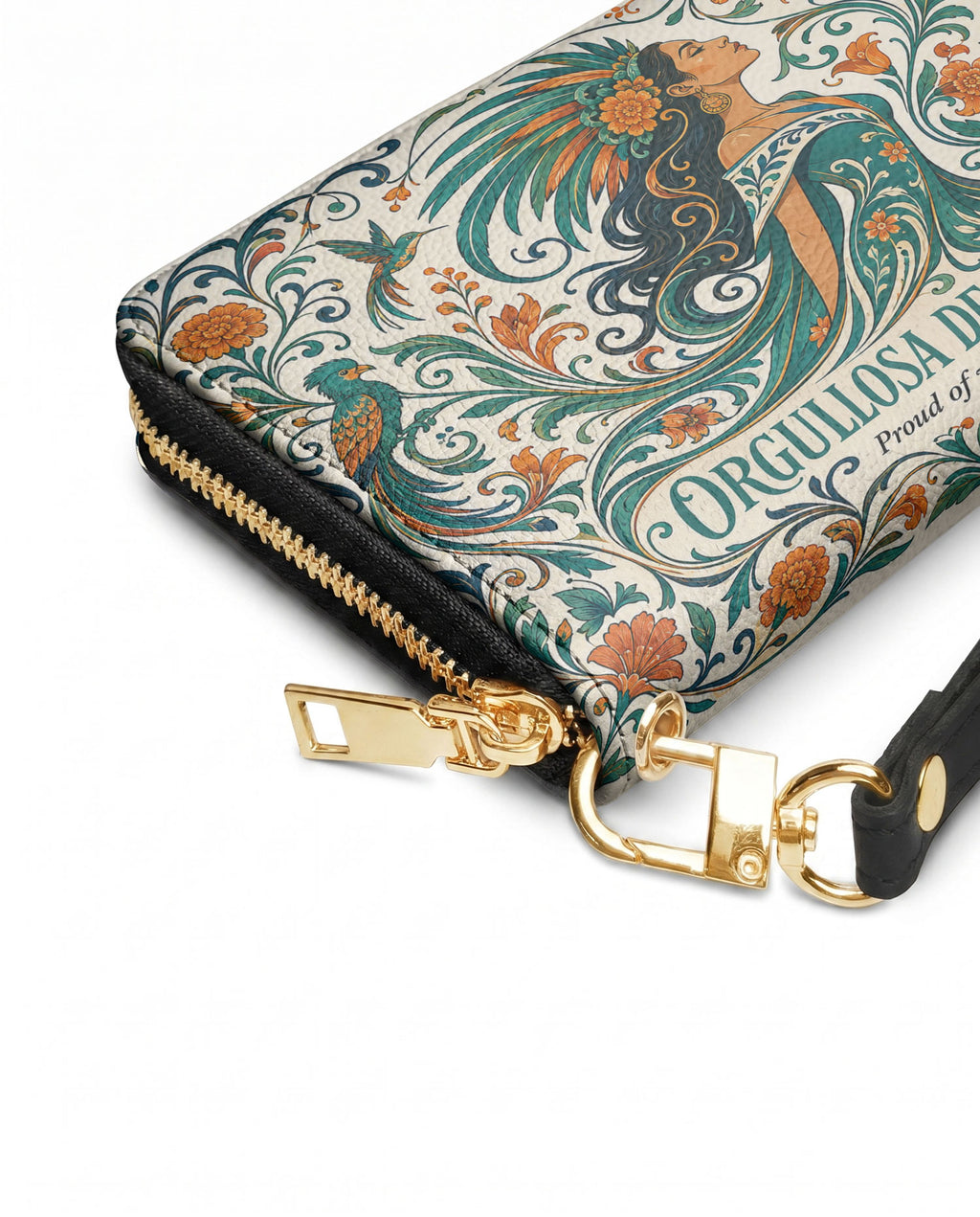 "Orgullosa de donde vengo" ver.3 Long Wallet - side view | Paleta Bags