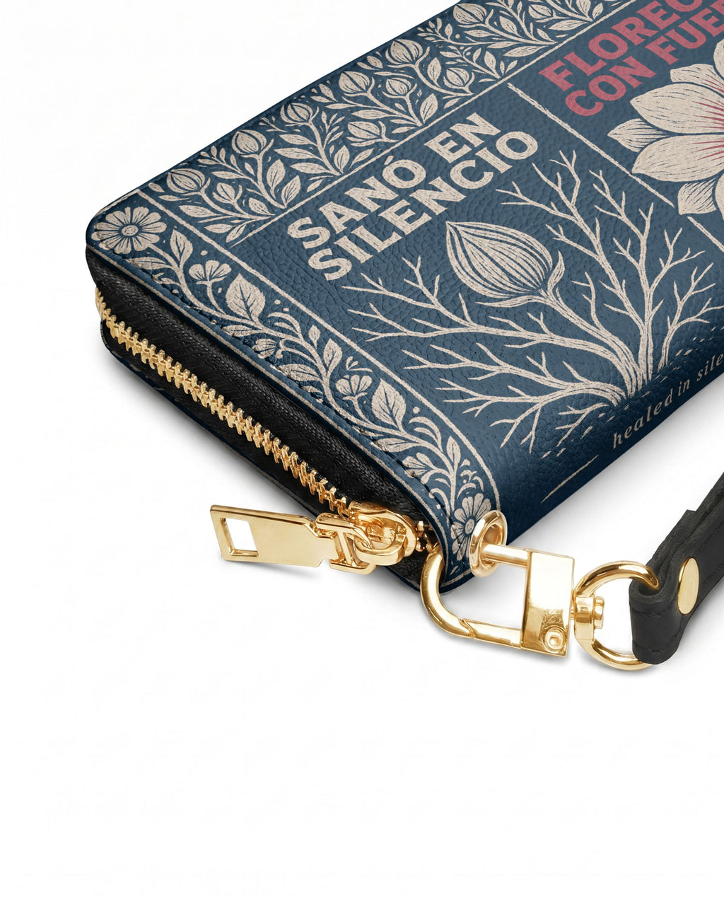"Sanó en silencio, floreció con fuerza" ver.1 Long Wallet - side view | Paleta Bags