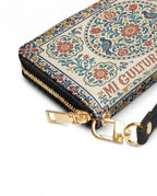 "Mi cultura es mi poder" ver.3 Long Wallet - side view | Paleta Bags