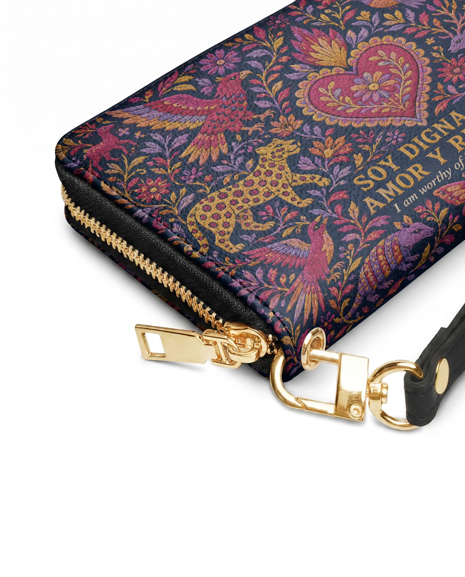 "Otomi Wild Embroidery" ver.2 Long Wallet - side view | Paleta Bags
