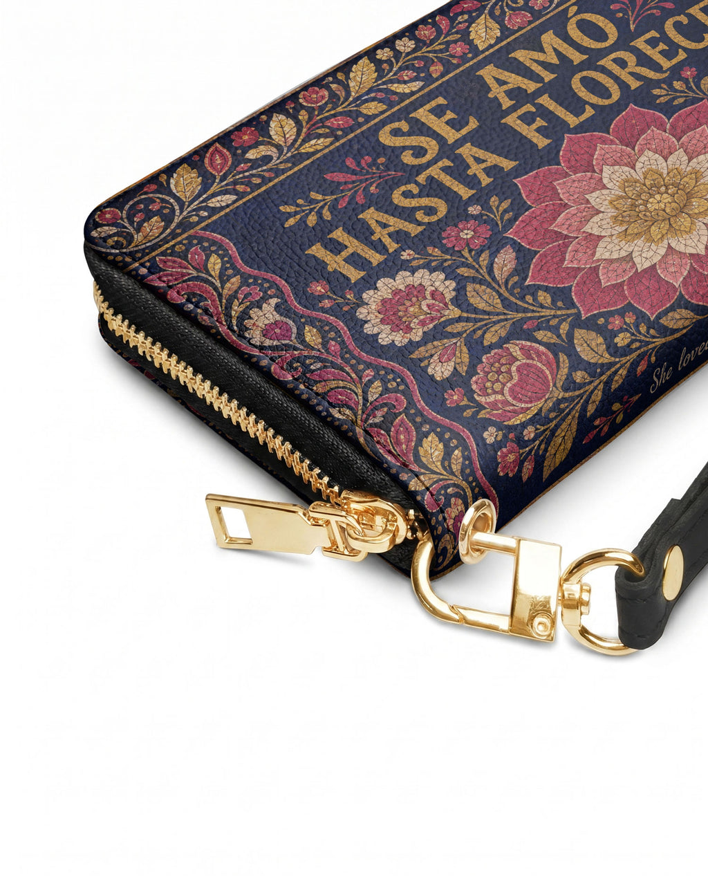 "Se amó hasta florecer" ver.4 Long Wallet - side view | Paleta Bags