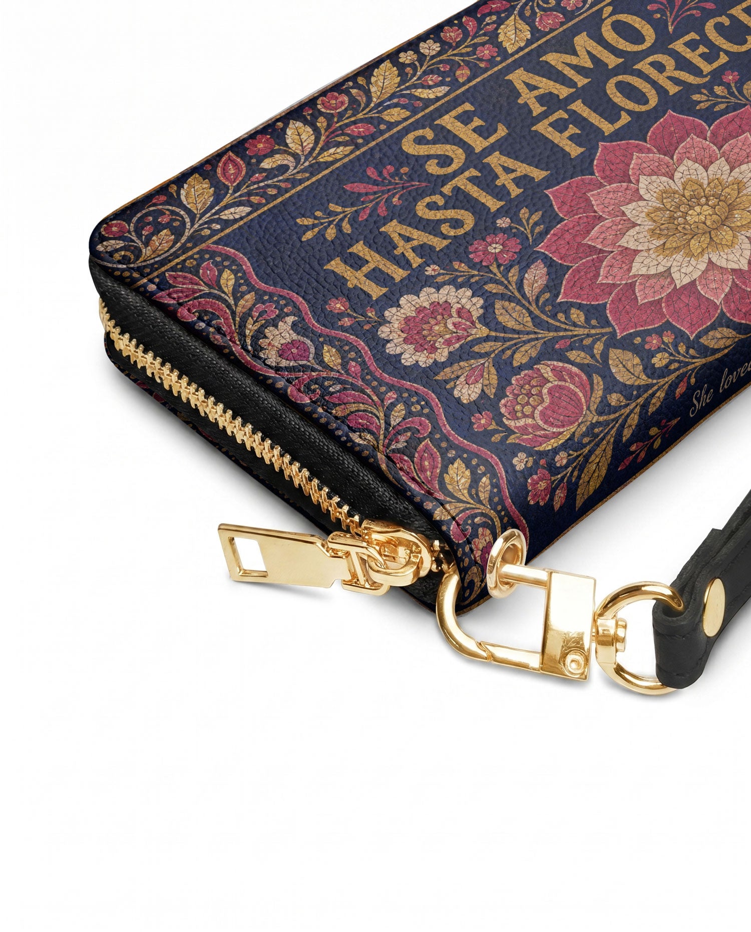 "Se amó hasta florecer" ver.4 Long Wallet - side view | Paleta Bags
