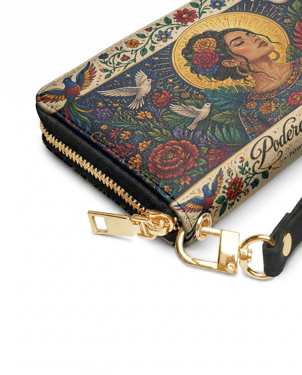 "Poderosa y Libre" ver.1 Long Wallet - side view | Paleta Bags
