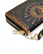 "Me levanto con el sol y llevo el fuego" ver.1 Long Wallet - side view | Paleta Bags