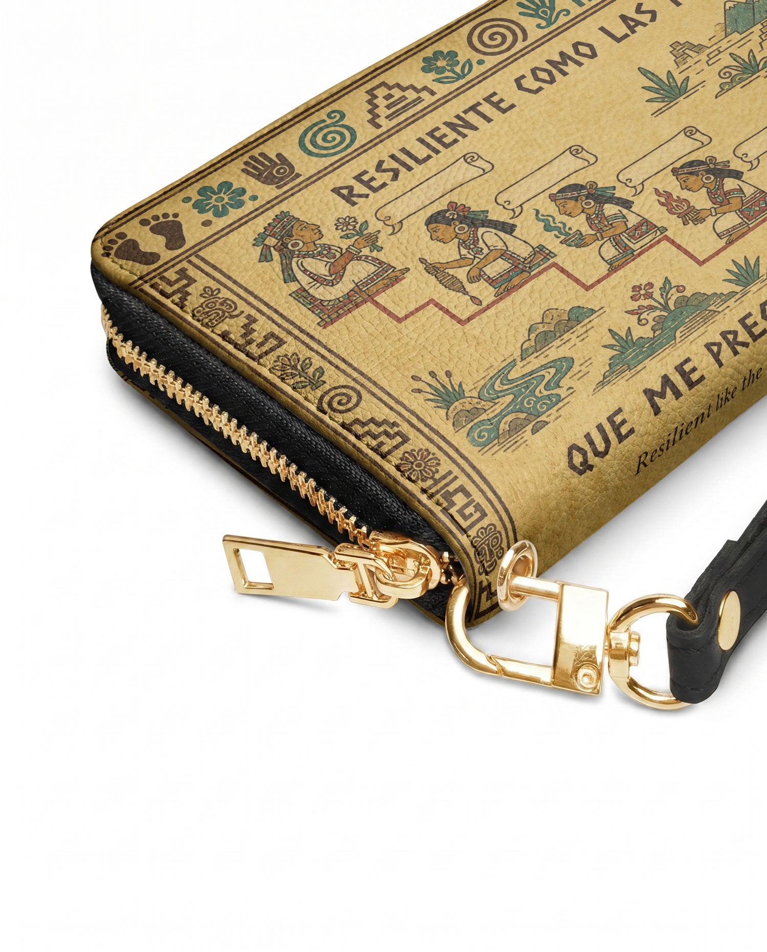 "Resiliente como las mujeres que me precedieron" ver.4 Long Wallet - side view | Paleta Bags