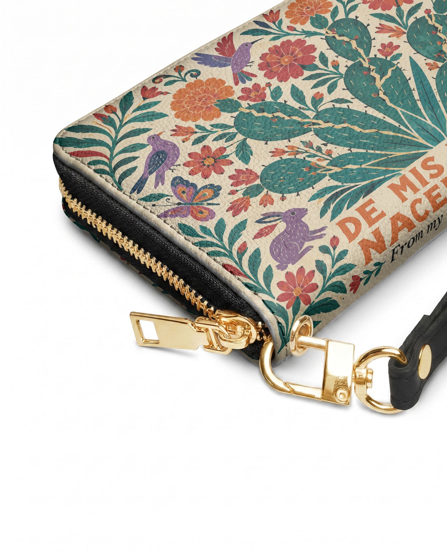 "De mis heridas nacen flores" ver.4 Long Wallet - side view | Paleta Bags