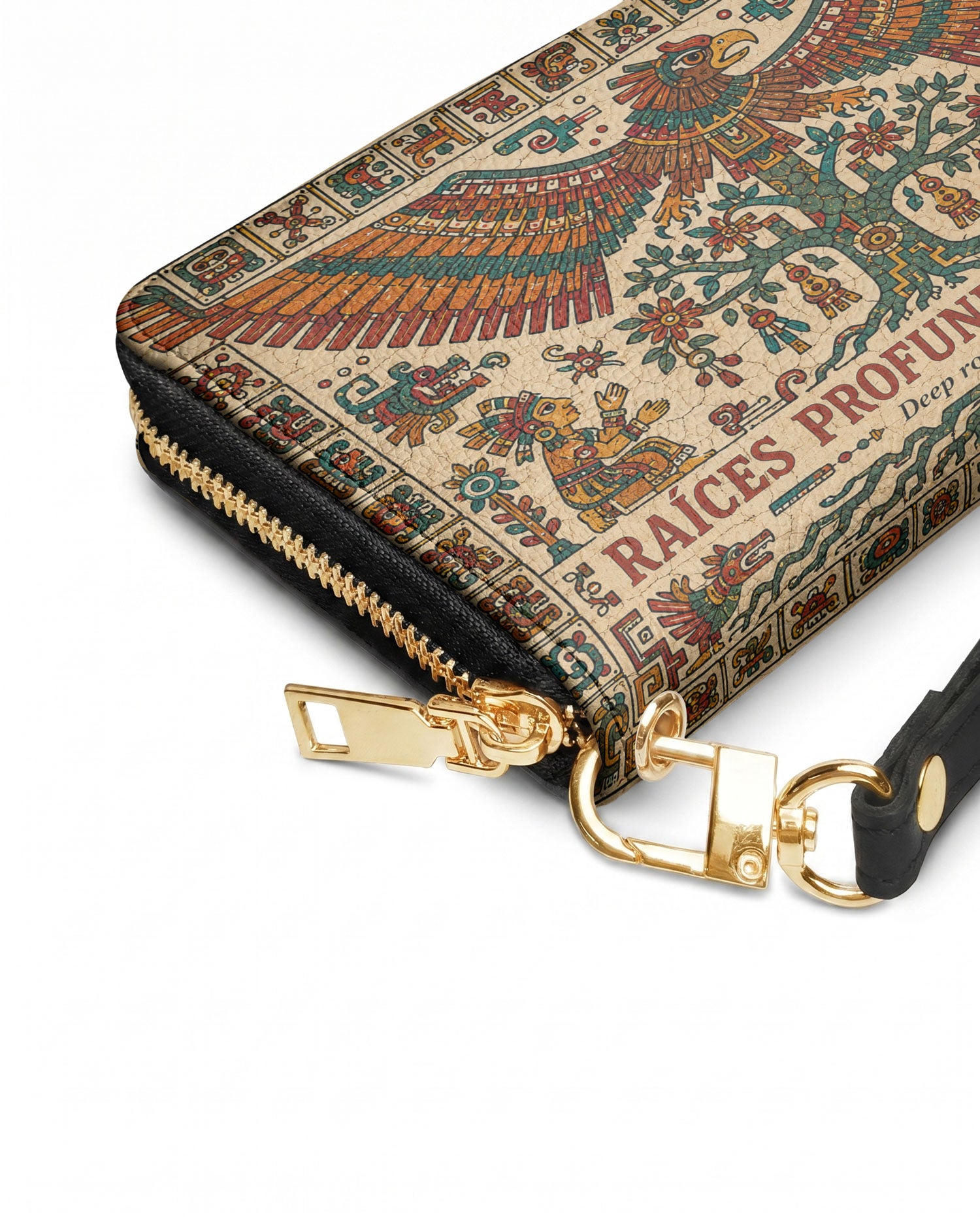 "Raíces profundas, alas libres" ver.5 Long Wallet - side view | Paleta Bags