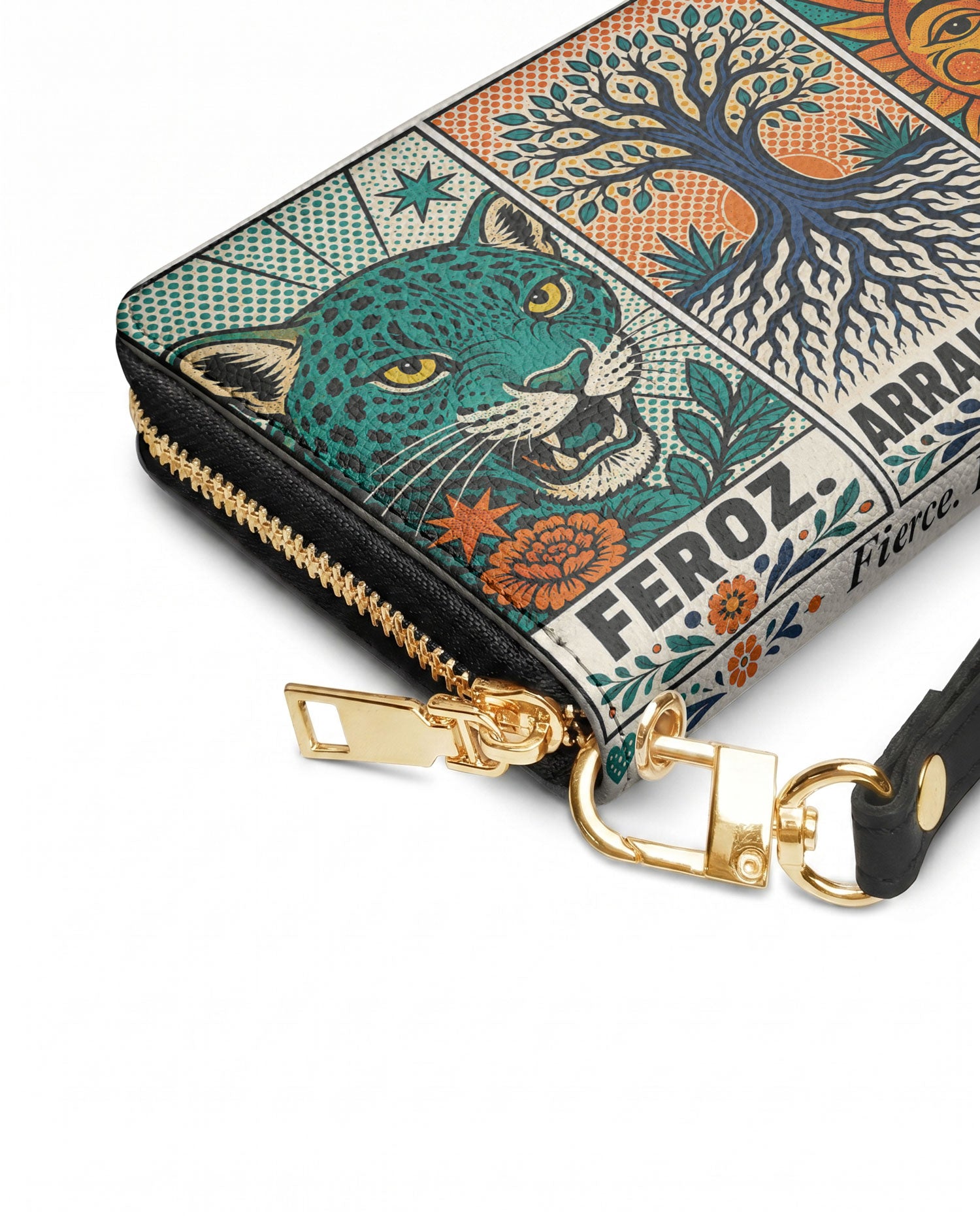 "Feroz. Arraigada. Radiante" ver.3 Long Wallet - side view | Paleta Bags