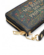 "Mis Raíces son Profundas" ver.4 Long Wallet - side view | Paleta Bags