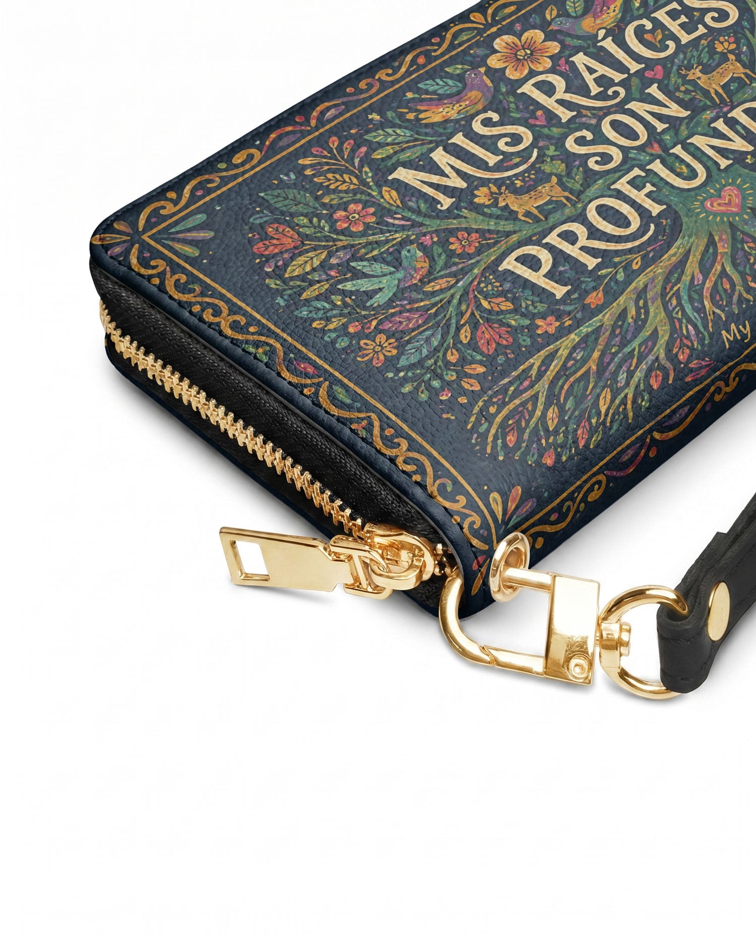 "Mis Raíces son Profundas" ver.4 Long Wallet - side view | Paleta Bags