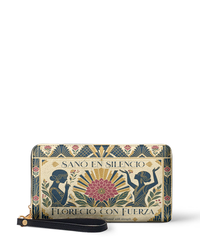 "Sanó en silencio, floreció con fuerza" ver.3 Long Wallet