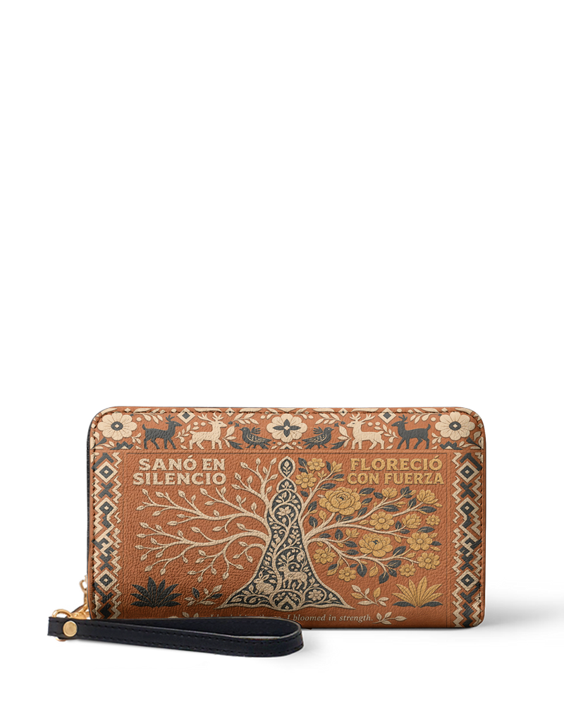 "Sanó en silencio, floreció con fuerza" ver.4 Long Wallet