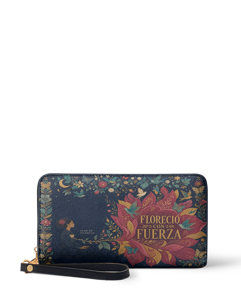 "Sanó en silencio, floreció con fuerza" ver.2 Long Wallet