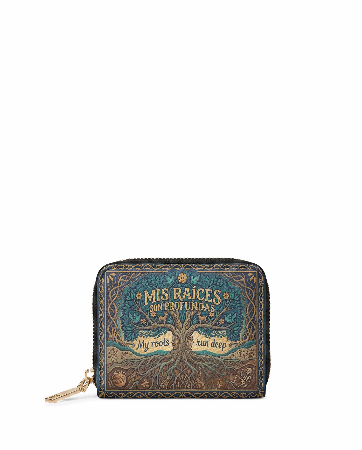 "Mis Raíces son Profundas" ver.1 Mini Wallet - front view | Paleta Bags