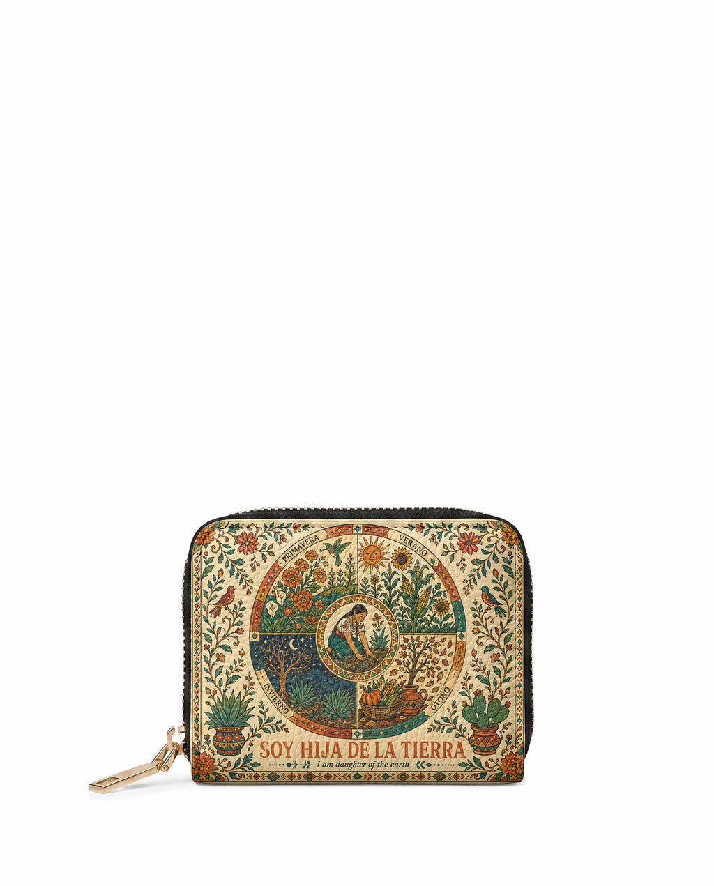 "Soy hija de la tierra" ver.1 Mini Wallet - front view | Paleta Bags