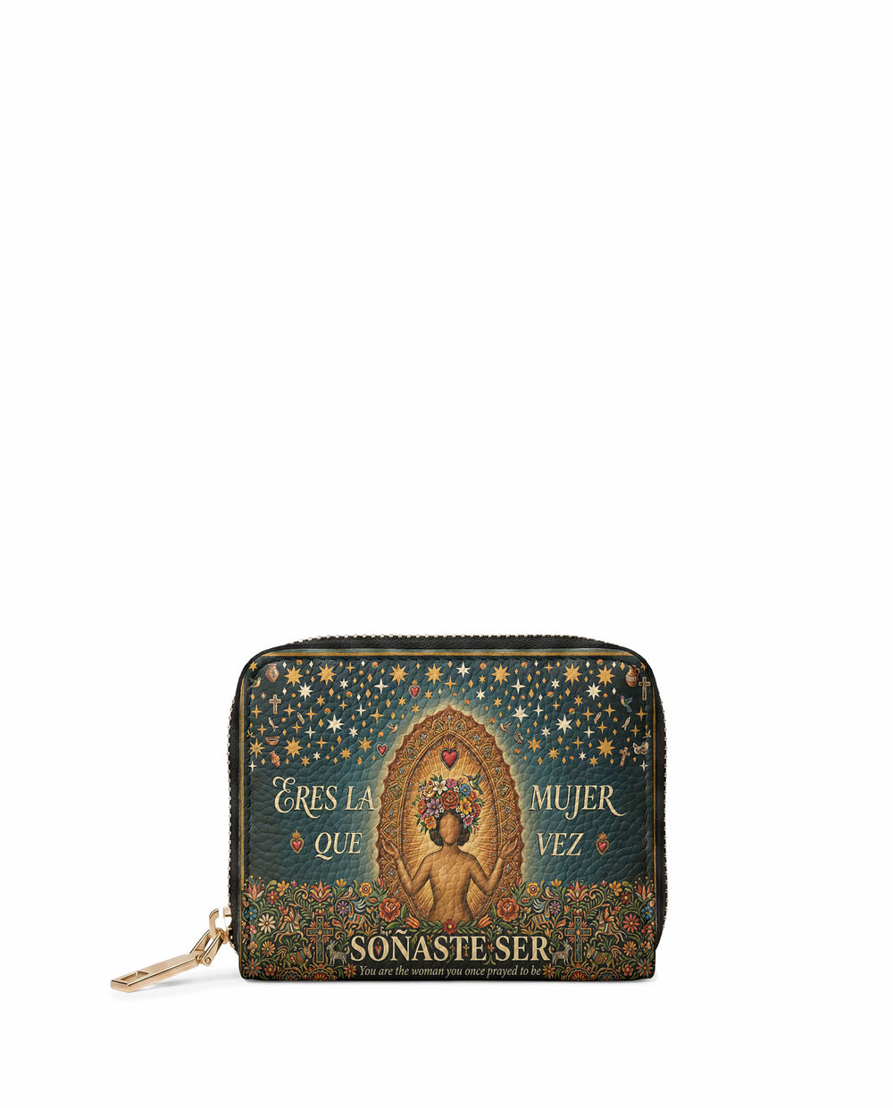 "Eres la mujer que alguna vez soñaste ser" ver.4 Mini Wallet - front view | Paleta Bags