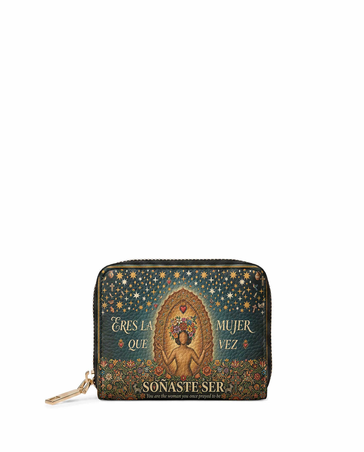 "Eres la mujer que alguna vez soñaste ser" ver.4 Mini Wallet - front view | Paleta Bags