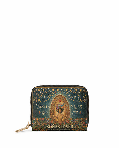 "Eres la mujer que alguna vez soñaste ser" ver.4 Mini Wallet - front view | Paleta Bags
