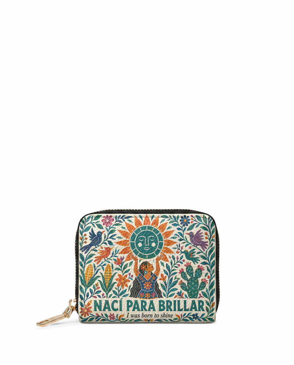 "Nací para brillar" ver.2 Mini Wallet - front view | Paleta Bags