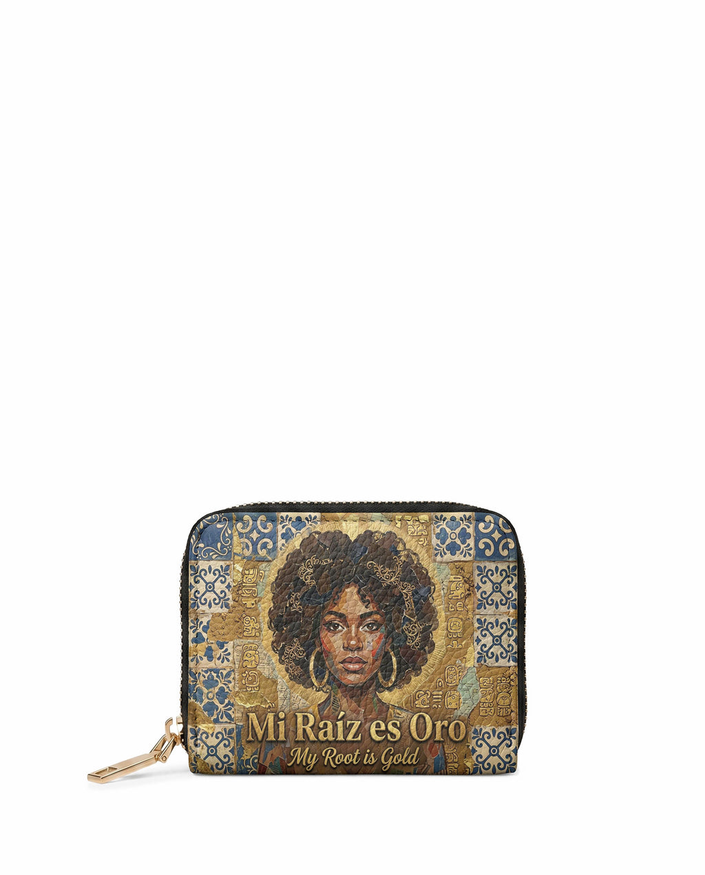 "Mi Raíz es Oro" ver.3 Mini Wallet - front view | Paleta Bags