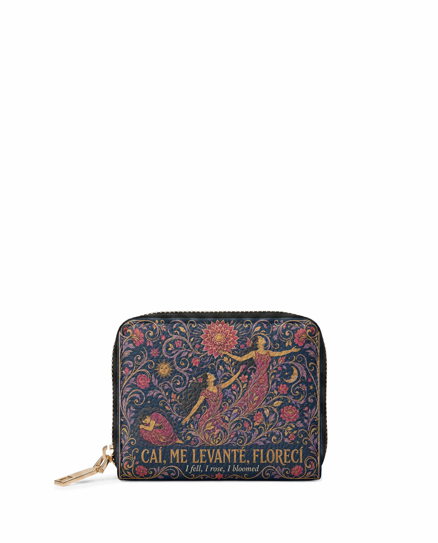 "Caí, me levanté, florecí" ver.5 Mini Wallet - front view | Paleta Bags