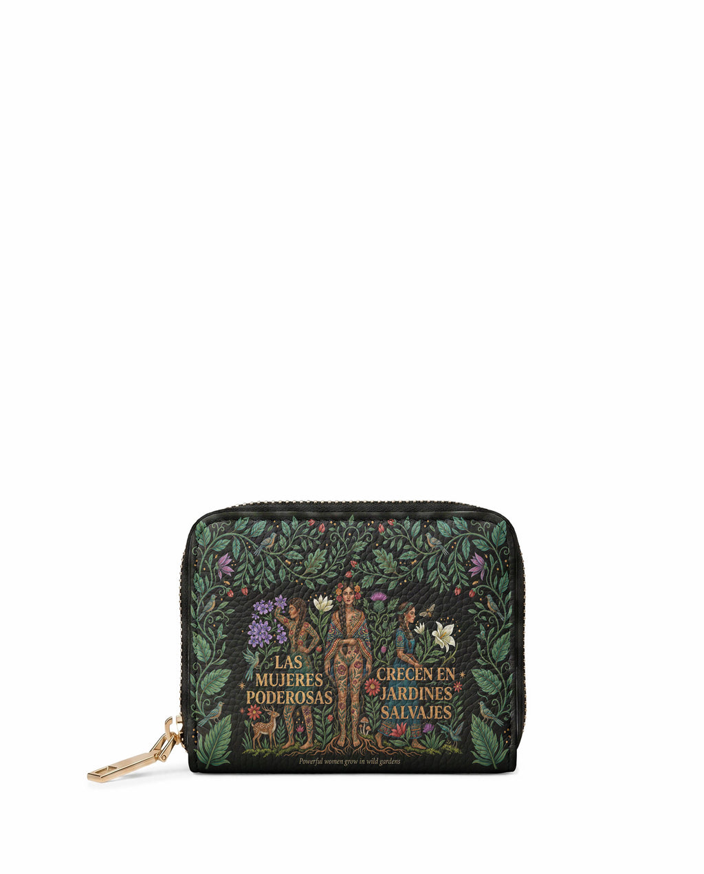 "Las mujeres poderosas crecen en jardines salvajes" ver.1 Mini Wallet - front view | Paleta Bags