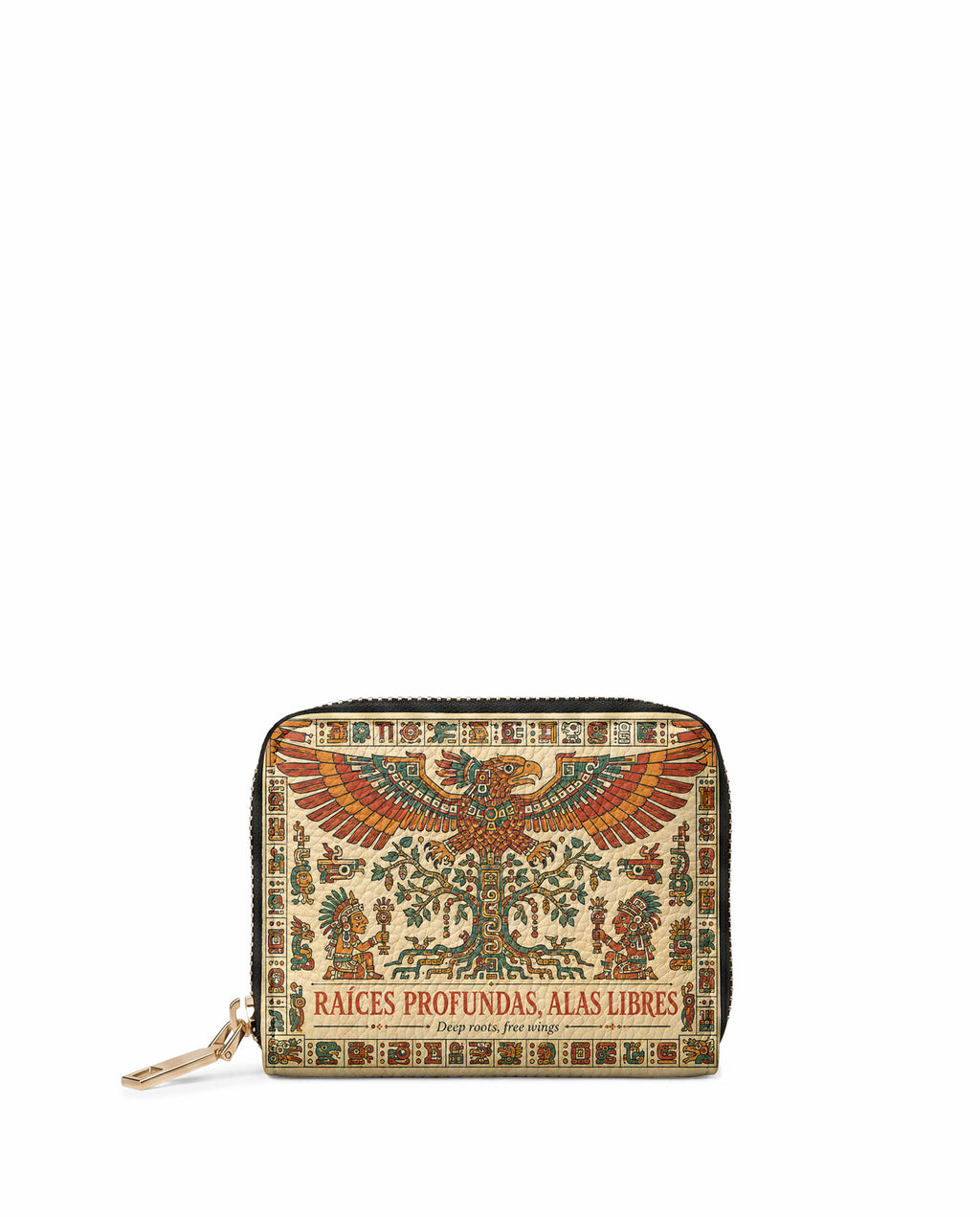 "Raíces profundas, alas libres" ver.3 Mini Wallet - front view | Paleta Bags