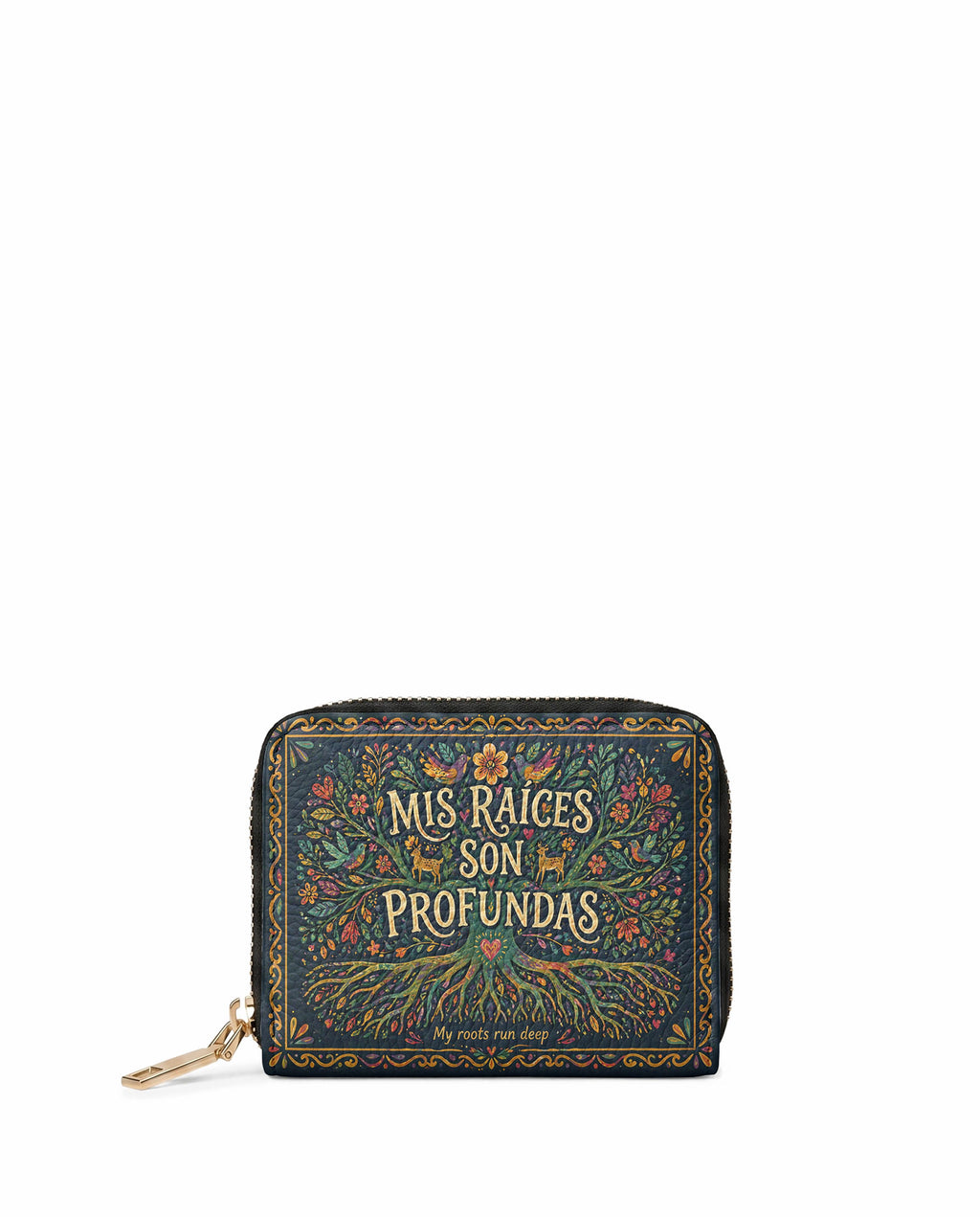"Mis Raíces son Profundas" ver.4 Mini Wallet - front view | Paleta Bags