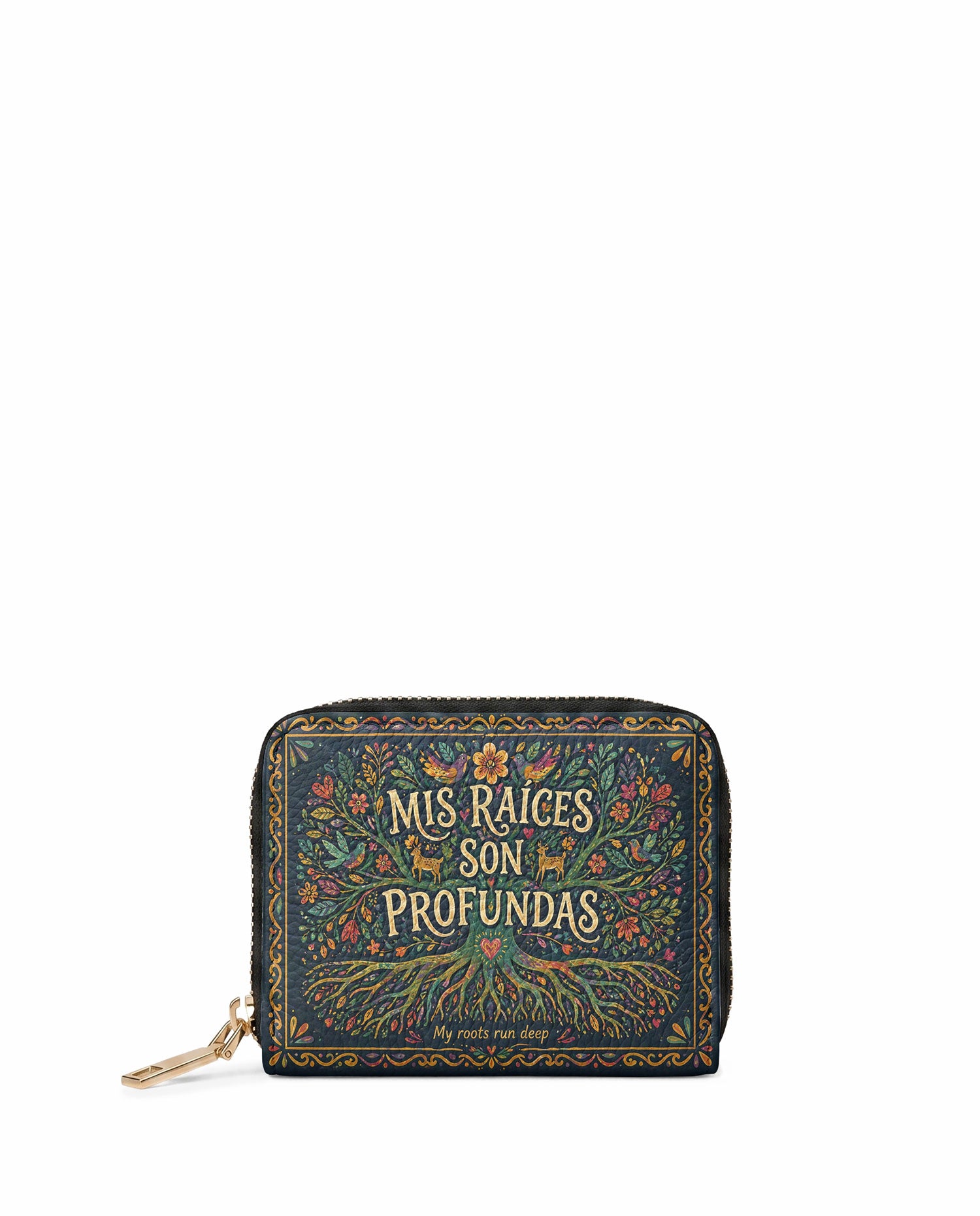 "Mis Raíces son Profundas" ver.4 Mini Wallet - front view | Paleta Bags