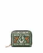 "Nacida de la tierra, hecha para el mundo" ver.3 Mini Wallet - front view | Paleta Bags